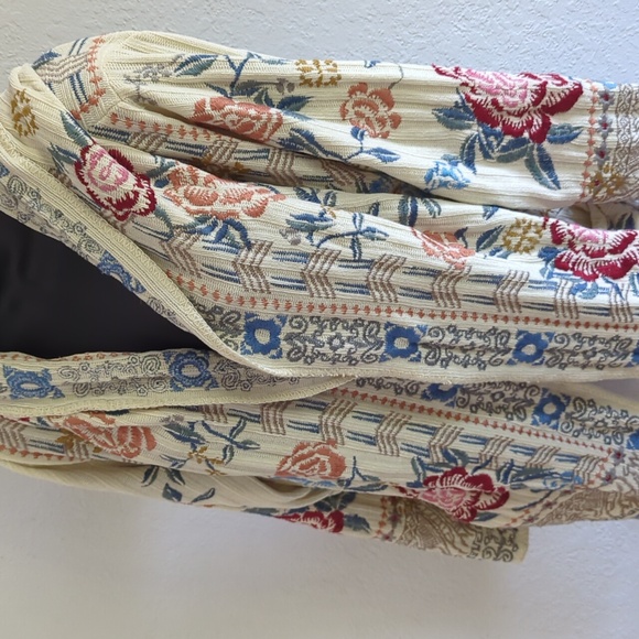 🍋✨ biya johnny was cardigan embroidered floral hooded sweater size large - Picture 10 of 10